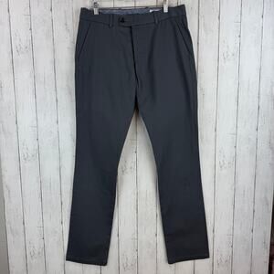 Gustin Gray Washed Slim Button-Fly Trouser Chino Pants Cotton California Size 34